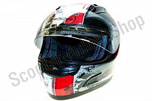 Шлем (интеграл)  ALTURA  Old Scool Color красный черный глянцевый   M