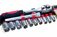 Набор торцевых головок 13 предметов с ключом-трещоткой 3/8" (mod.3101 D-Tools)   "LAVITA"