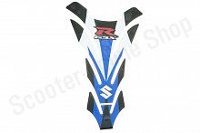 Наклейка на бак Suzuki GSX-R Бело-Сине-Черная