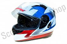 Шлем (интеграл) MI 162 Tricolor (Размер M) MICHIRU (с солнцезащ. стеклом)