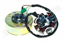 Генератор в сборе 152QMI/157QMJ 125/150сс 8 катушек
