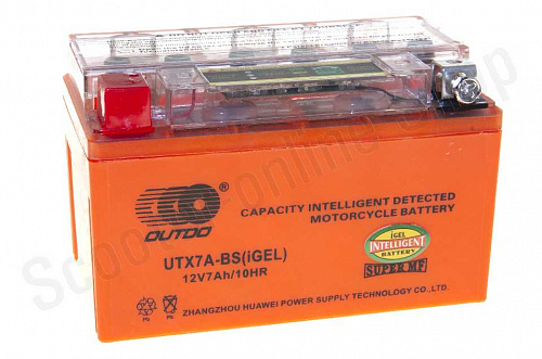 Аккумулятор  12V  7А   гелевый  индикатор  150x85x95  "OUTDO" фото фотография изображение картинка