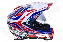 Шлем кроссовый THH TX-27 #1  WHT/RED_BLUE BLADE (S)