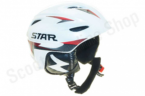 Шлем открытый Шлем горнолыжный STAR S3-12 регулируемая вентиляция и съемная защита Бело-серый 58(М) фото фотография 