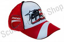 Кепка бейсболка Бейсболка   "69 NICKY HAYDEN AND DUCATI"   (бело-красная, 100% хлопок)