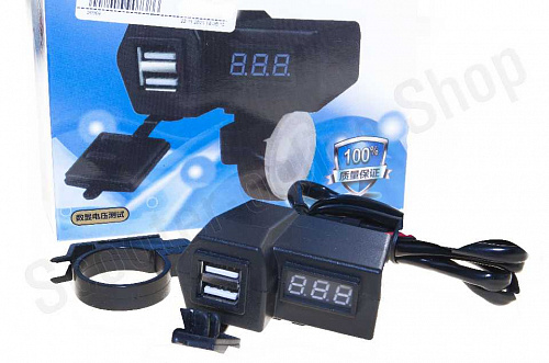 Вольтметр + двойной USB порт фото фотография изображение картинка