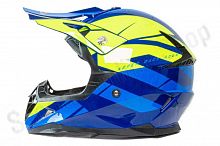 Шлем кроссовый HIZER 915 #6 (S) havy/neon/yellow/blue