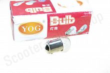 Лампа поворотник  G18 12V 10W цоколь 1конт. прозрачная YOG  20