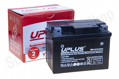 Аккумулятор  12в 3ач EB4-3 Uplus  High Performance 112х83х69 фото фотография изображение картинка