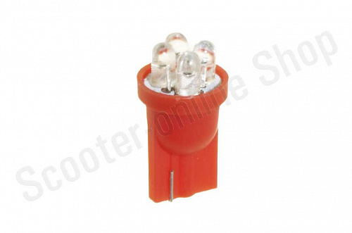 Лампа светодиодная W5W 12V 4LED монолит крас LEDO / 12966l4l1r фото фотография изображение картинка