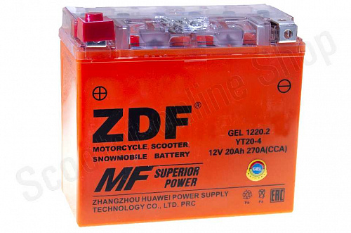 Аккумулятор 1220.2  YT20-4 (прямая)  177х154х87 ZDF GEL Orange  фото фотография изображение картинка