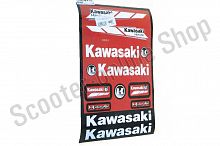 Наклейки KAWASAKI  красные лист 32х23см