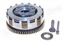 Сцепление в сборе 162FMJ, 166FMM (CBB150-200) (6 болтов, 6 дисков, 70T) TTR250Rb