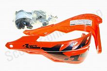 Защита рук + крепеж на рули 22/28 R-Tech RAPTOR оранжевая