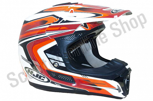 Шлем кроссовый HJC SPXN бело-оранжевый M  фото фотография изображение картинка