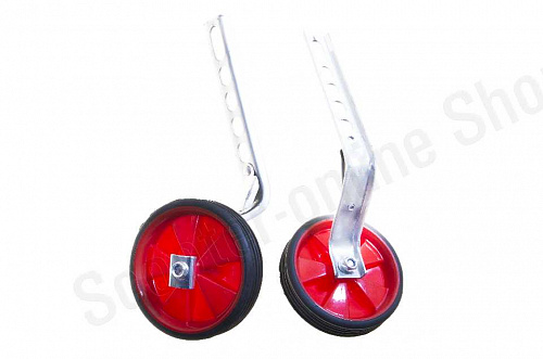 Колеса боковые опорные велосипеда   (пластик) (12-20)   (красные)   "YKX" фото фотография изображение картинка