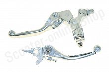 Рычаги складные c силиконовыми накладками питбайк SM-PARTS черные