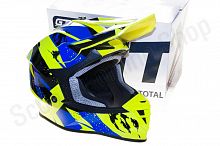 Шлем кроссовый GTX 633 (M) #1 FLUO YELLOW/BLUE BLACK