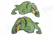 Наклейки (набор)   DOG   (15х7см, зеленые)   (#3401A)