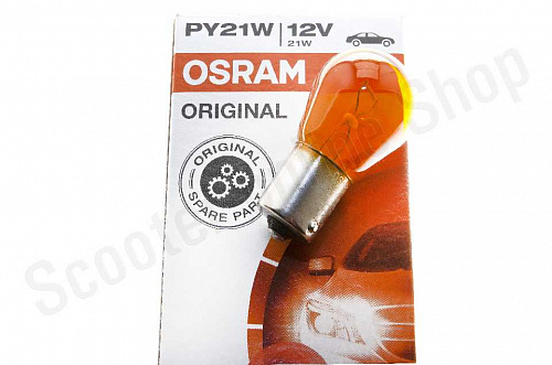 Лампа OSRAM PY21W 12V 21W BAU15S ORIGINAL LINE  / 7507 фото фотография изображение картинка