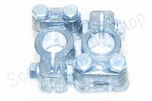 Клемма АКБ авто №1 свинцовая под болт Россия комплект (+/-) / klemmaakb1