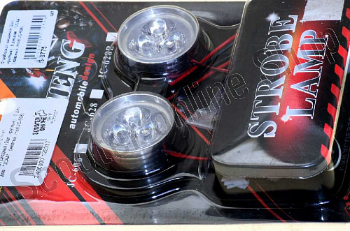 Стробоскоп диодный (2шт, круглые)   6 диодов   (красный, mod:JC-606)   "JCAA" фото фотография изображение картинка