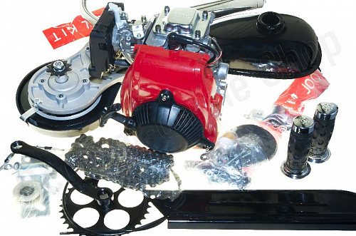 Веломотор 4T комплект для установки, ременный редуктор фото фотография изображение картинка