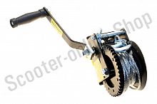 Лебедка ручная барабанная, тросовая, тяговая, 0,7т/8м