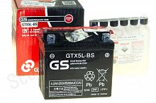 Аккумулятор GS Yuasa GTX5L-BS 12В 4Ач 80CCA 114x71x106 мм Обратная (-+)