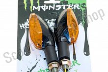 Поворотники светодиодные черные, 11 диодов) "MONSTER ENERGY" 