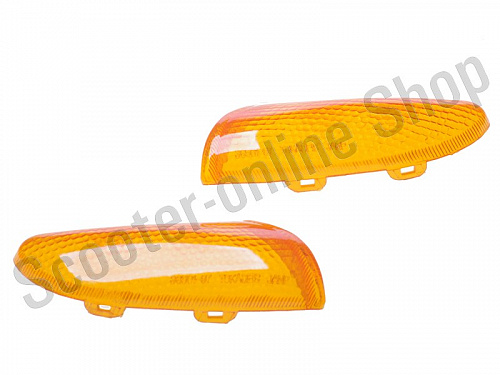 Стекла передних поворотников Suzuki LET'S New желтые  "PLT" комплект фото фотография изображение картинка