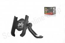 Держатель для телефона  крепление под зеркало  алюминиевый, #03-H3  (черный)