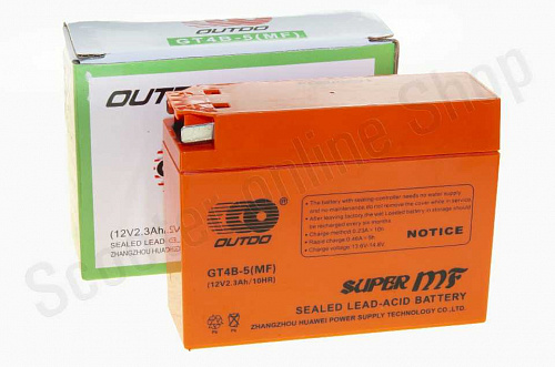 Аккумулятор 12v 2,3ач GT4B-5 12x4,4x9см Yamaha Suzuki OUTDO фото фотография изображение картинка