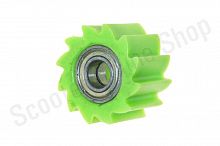Ролик  цепи  в сборе #2  зубцы d-10 зеленый