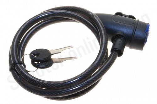 Замок-трос 900*8мм чёрный, с ключом Lock фото фотография изображение картинка