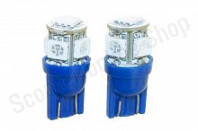 Лампы светодиодные 5 LED  синие 2шт