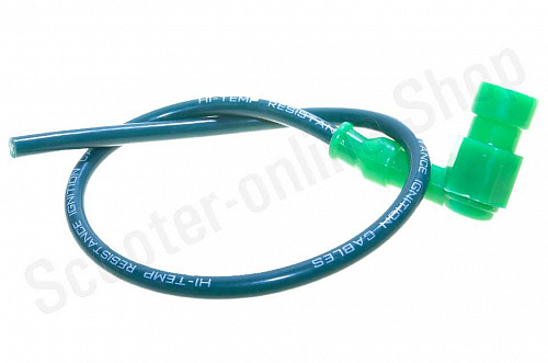 Провод высоковольтный силиконовый (зеленый) фото фотография изображение картинка