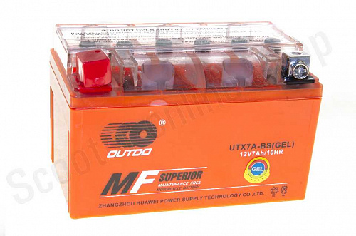 Аккумулятор  12V  7А   гелевый   UTX7A-BS 150x85x95   "OUTDO" фото фотография изображение картинка