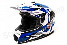 Шлем кроссовый HIZER J6801 (M) #6 white/blue