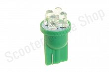 Лампа светодиодная W5W 12V 4LED монолит зел LEDO/ 12966l4l1g