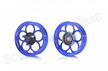 Диски колес пара  DIO ZX AF28/35, TACT AF31  литые, 10 спиц  (синие)