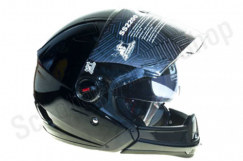 Шлем трансформер Speed and Strength SS2200 Black М(58) Шлем модуляр купить недорого для квадроцикла для снегохода  фото фотография 