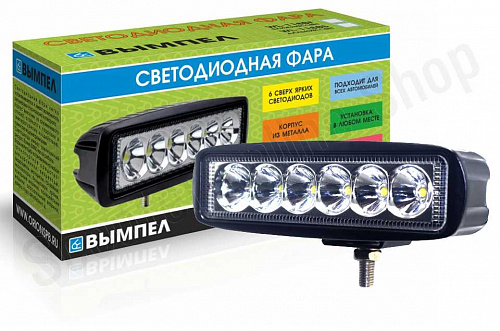 Светодиодная фара WL-118BF (ближний свет, мет. корп. 6 диодов) фото фотография изображение картинка