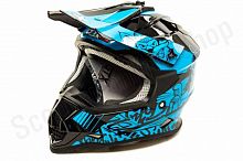 Шлем мото кроссовый GTX 632S (S) #3 BLACK / BLUE подростковый