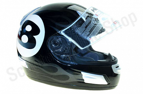 Шлем интеграл KBC TK-8 Lucky 8 BLK/WHT М(58) фото фотография изображение картинка