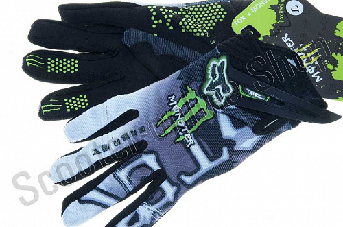 Мотоперчатки перчатки мото Перчатки   "FOX"   (mod:Monster energy, size:XL, черно-белые) фото фотография 