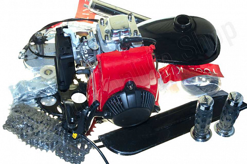 Веломотор 4Т комплект для установки, цепной редуктор фото фотография изображение картинка