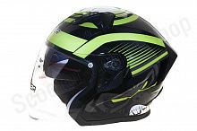 Шлем мото открытый HIZER J228 (S) #1 black/neon yellow