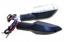 Поворотники  светодиодные, лодочка   (3 LED, черный, белое стекло)   "JS" комплект 2шт