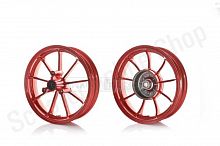 Диски колес пара  DIO ZX AF28/35, TACT AF31  литые, 9 спиц  (серебристые)